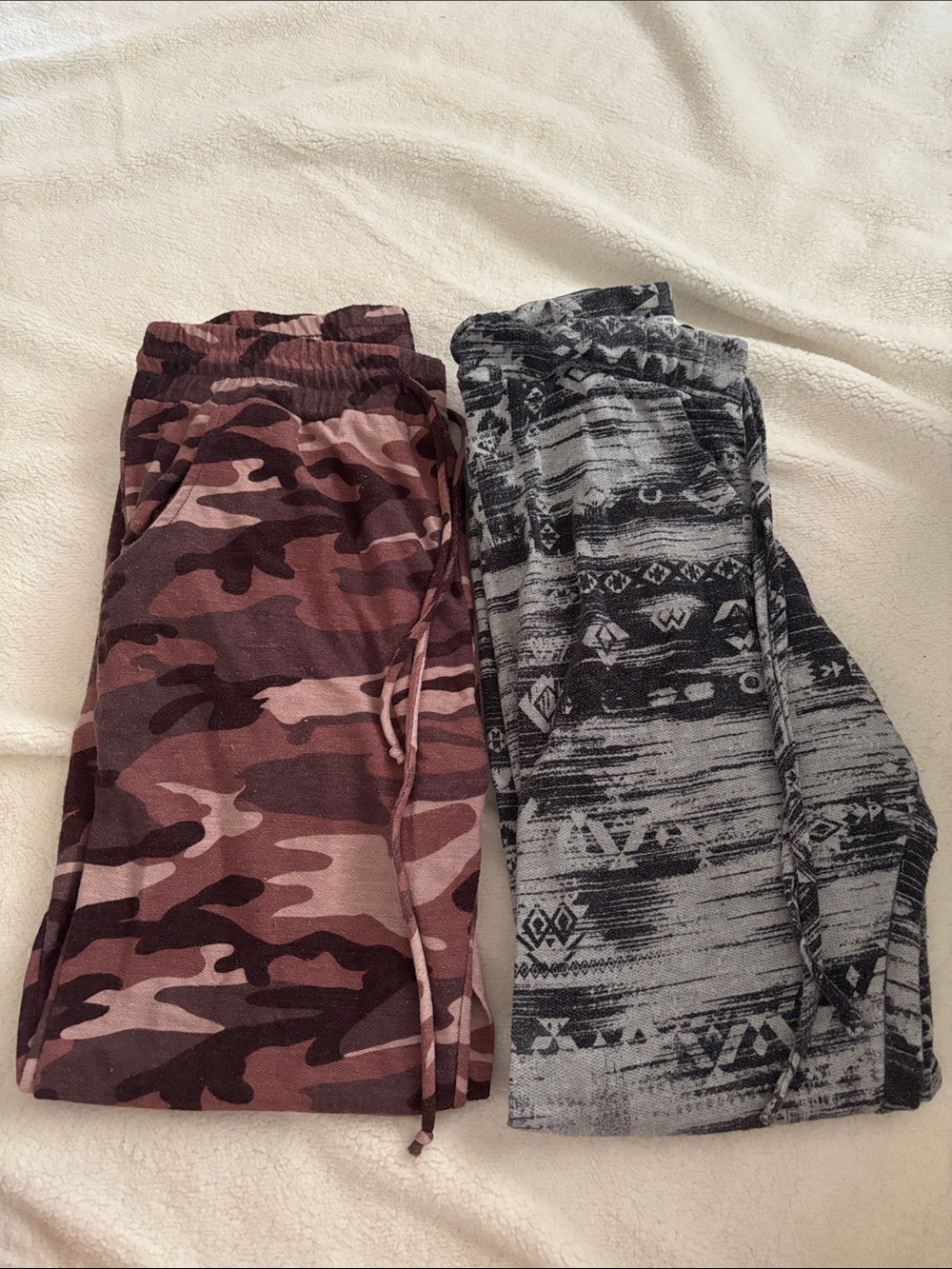 Kids' Pink Camo and Gray Patterned Lounge Pants - 2-Pack